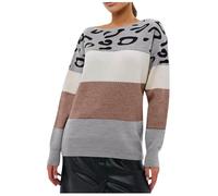 Pull Fin Femme Manche Longue, Pull Polaire Femme Grande Taille, Vetement Chaud Women Hiver, Cardigan à Clip Motif LéOpard Bloc De Couleur DéContracté Superposé éLéGant en Tricot éPais