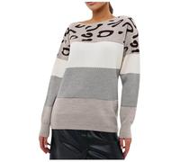 Pull Fin Femme Manche Longue Pull Polaire Grande Taille, Vetement Chaud Hiver, Cardigan à Clip Motif LéOpard Bloc De Couleur DéContracté Superposé éLéGant en Tricot éPais