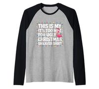 Pull Flamant Rose avec Inscription « This is My It's Too Hot for Ugly » Manche Raglan