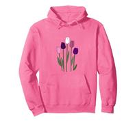 Pull Fleurs Tulipes Multicolore Rose Sweat à Capuche