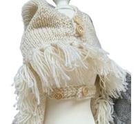 Pull for Chien Fait à la Main Manteau Chaud crocheté | Conception de cape sans manches, chaleur confortable sur tout le dos, utilisation automne/hiver/intérieur