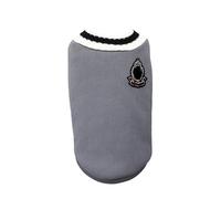 Pull for Chien Style Universitaire à col en V, Tricot for Petits Chiens, Gilet for Chiot, vêtements for Chaton, Tenues d'hiver Chaudes(Gris,S)