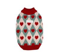 Pull for Chien, vêtements d'hiver Chauds for Petits Chiens, Pulls tricotés à Motif cœur Mignon for Chiots, Pull à col roulé for Chihuahua et Yorkshire(Vintage Red,XL)