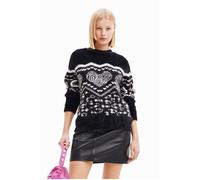 Desigual Pull Creta, Noir, XX-Large Femme