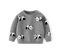 Pull Garcon 6 Ans,Pulls pour Enfants en Tricot à col Ras du Cou et Manches Longues à dégradé Manteau Hiver Garçons Grande Taille (Grey, 4-5 Years)
