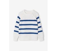 Pull garçon rayé bleu moyen 4A