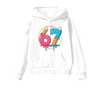 Pull GarçOn,Sweat à Capuche imprimé Graphique pour garçon, Pull décontracté à Manches Longues, idéal pour Jouer et Aller à l'école. Haut de Sport Confortable pour Enfants. (White, 10-11 Years)