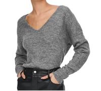 Pull Gris Femme JDY Elanora - JDY - Elanora - Gris - Col V - Manches longues L