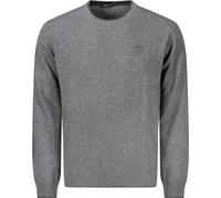 Pull gris pour homme, col rond & broderie - Mode & Elégance, Taille : XL Couleur : Grigio