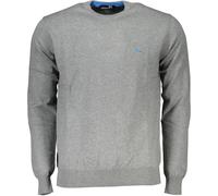 Pull gris pour homme : élégance avec col rond et broderie, taille : L Couleur : Grigio