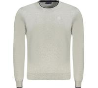 Pull gris pour hommes avec col rond et détails contrastés - point fort de la broderie, taille : S Couleur : Grigio