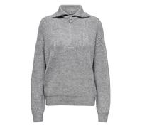 Pull gris uni avec une coupe droite à col camionneur et des manches longues XL