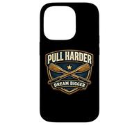 Pull Harder Dream Bigger Rowing Crew Slogan de l'équipe d'aviron Coque pour iPhone 14 Pro