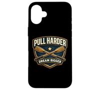 Pull Harder Dream Bigger Rowing Crew Slogan de l'équipe d'aviron Coque pour iPhone 16 Plus