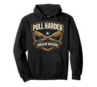 Pull Harder Dream Bigger Rowing Crew Slogan de l'équipe d'aviron Sweat à Capuche