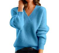 Pull Hiver Femme, Pull Femme DéContracté en Tricot LéGer à Col V Haut Confortable Et ÉLéGant pour Toutes Les Occasions Quotidiennes