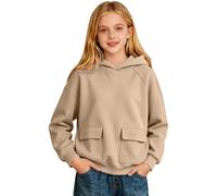 Pull Hiver Fille - Veste Pull à Capuche Unie avec Larges Bretelles pour Un Style décontracté et Confortable idéale pour Toutes Les Saisons et Parfaite pour Une Utilisation Polyvalente