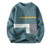 Pull Hiver Homme,Pull Polaire Homme Hiver Chaud,Product Men''s Sweater Coat Pull du Cou à Blocs de Couleurs pour Hommes Automne et Hiver Tricot de Base (Green, XXXXL)