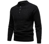 Pull Hiver Homme Travail,Pull d'hiver à col Montant tricoté pour Homme - Manteau Pull Chaud et Doux Motif Flocon Manches Longues Style décontracté vêtement extérieur Essentiel (Black, XXL)
