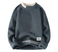 Pull Hiver Homme Tricoté Col Rond Et Manches Longues Basic, Sweater En Maille Fine Casual Pullover Classique Pull-Over Toucher Doux T-Shirt Streetwear Sweat Couleur Unie Chandails Top Automne Et Hiver
