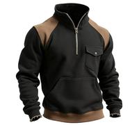 Pull Hiver Surchemise Homme Men Chic Sweat Homme Zippé Taille Legere Mode Long Grande sans Capuche Travail Coupe Randonnée Chaud Veste XXL