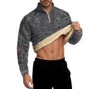 Pull Homme Chaud Hiver, Veste Sweat-Shirt ZippéE éPaisse Cardigan éLéGant à Col Montant pour Tenue DéContractéE Homme Confortable Quotidien Loisir