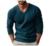 Pull Homme Col Rond Manches Longue, Tee Shirt Homme Thermique sous Pull Homme Coton Pull Automn Pull Homme et Elegant Pull Fermeture Eclair Homme Pull Homme Leger Col V