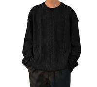 Pull Homme Col Rond, Tee Shirt Manche Longue Homme, Tricot Grande Taille Respirant Manches Longues Hauts De Travail Col Rond Mode Et Confort Hiver Chaud Sweatshirts Coupe Slim Basique Loisirs Chandail