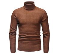 Pull Homme Col Roulé Pull de Marque, Chaud Coupe Slim Pullover Doublure Polaire en Peluche Coton Décontracté À Manches Longues en Maille Fine Haut Accueil Mi Saison