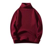 Pull Homme Col Roulé Pull Hiver Chaud Laine, Pullover Coupe Slim Pulls en Maille Fine sous-Vêtements À Col Roulé en Coton Décontracté Sweater De Base pour Men Accueil Hiver