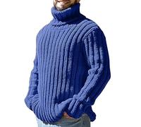 Pull Homme Col Roulé, Pull Militaire Homme Coupe Slim Pull en Maille Fine Col Roulé Casual Basic Pull Pullover en Tricot Fin Et Épais avec Pullover