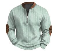 Pull Homme Coton avec Motif - Pull Homme Moderne XXXL 1/4 Zip Veste de survêtement Tendance Streetwear Mode Streetwear Impression 3D Hauts Ethnique Manches Longues Pull Baggy Travail, Vert menthe., L