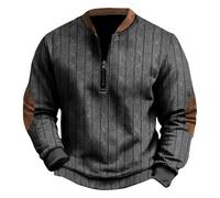 Pull Homme Coton avec Motif - Pull Homme Moderne XXXL 1/4 Zip Veste de survêtement Tendance Streetwear Mode Streetwear Impression 3D Hauts Ethnique Manches Longues Pull Baggy Travail, Noir , M