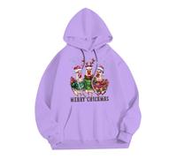 Pull Homme De Noel Pull à Capuche Homme Manches Longues avec Motif Festif Poules De NoëL Design Original Confortable Et Chaud pour Un Style DéContracté Quotidien