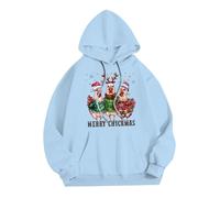 Pull Homme De Noel Pull à Capuche Homme Manches Longues avec Motif Festif Poules De NoëL Design Original Confortable Et Chaud pour Un Style DéContracté Quotidien
