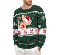 Pull Homme De Noel, Sweat Moche De Noel Homme, Pull d'hiver Manches Longues Chaudes 3D Rigolo Cadeau Noël Drôle Ugly Décontracté Pulls Chandail Classique Chemise Tricot Basique Pullover Sweaters