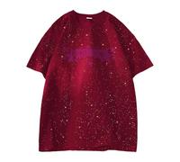 Pull Homme Décontracté T-shirt Homme Coupe Ample et Impression Graphique T-shirt d'été Confortable pour la vie quotidienne et les activités de loisirs avec tissu extensible, rouge, XL