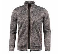 Pull Homme en Tricoté Zipper sans Capuche Cardigan pour Hommes Coupe Ajustée à Manches Longues Décontracté avec Fermeture Éclair et Col Montant Veste de Sport légère Sweat-Shirt Pulls Pas Cher