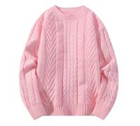 Pull Homme Grande Taille Pull sans Capuche, Coupe Étroite a Col Ras du Cou pour Homme Pullover Rayé Tricoté À Rayures Pulls Épais Manches Longues Doux Loungewear Haut De Loisirs