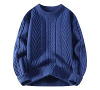 Pull Homme Hiver, à pâte Multicolore pour Couple, Manteau Ample en Tricot Ample rétro, Europe et amérique, Nouvelle 2024 (Navy, XXXXL)