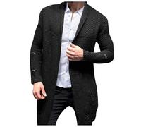 Pull Homme Hiver Chaud - Cardigan Ample pour S Manteau Tricoté Frontière Europe Et États-Unis Musculaire (Black L)
