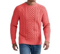Pull Homme Hiver Laine - À Manches Longues Épais Et Décontracté en Tricot De Couleur Unie pour Idéal pour L'Automne Et l'hiver (Watermelon Red M)