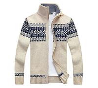Pull Homme Hiver Laine - S Et Femmes Mode De Noël Décontracté Personnalité Noël Imprimé Couple Manteau (Beige XXXL)