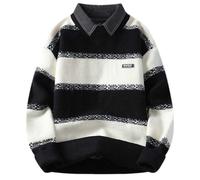 Pull Homme Hiver,Pull Homme Hiver Chaud Laine,Produit catégorie Men''s Sweater Coat - Pull Automne-Hiver Rond pour Hommes Confortable et Tendance Base de Pull décontracté pour Hommes (Black, XXXXL)