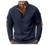 Pull Homme Hiver, Sweat-Shirt De Sport pour Hommes sans Capuche Design DéContracté Col Montant Matelassé Confortable Tissu en Velours CôTelé Respirant Parfait pour Un Usage Quotidien