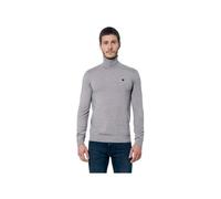 Pull Homme KAPORAL ARIAN - Col roulé - Gris - Maille en relief - Logo métallique - Matière douce XXL