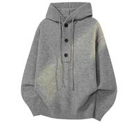 Pull Homme Laine,Pull Homme Automne Hiver,Pull à Capuche Manteau Décontracté Tricot Extérieur Automne Tissu Doux Confortable pour Homme sans SKU - Produit catégorie Men’s Sweater Coat (GY1, L)