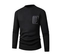 Pull Homme Laine,Pull Homme Hiver Chaud,Catégorie de Produit Pull d'extérieur en Tricot décontracté pour Homme | Tissu Chaud et Confortables | Style Business Casual sans col Bas (Black, M)