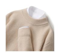 Pull Homme Manches Longues Automne Et Hiver Pull en Pure Laine for Hommes Demi Col Roulé Couleur Unie Affaires Lâche Loisirs Épaissi Cachemire Tricoté Chemise De Fond