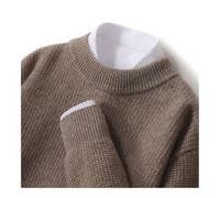 Pull Homme Manches Longues Automne Et Hiver Pull en Pure Laine for Hommes Demi Col Roulé Couleur Unie Affaires Lâche Loisirs Épaissi Cachemire Tricoté Chemise De Fond